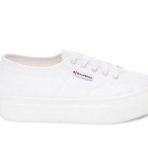 Superga White Platform Sneakers- Size: 31, classic white sneaker